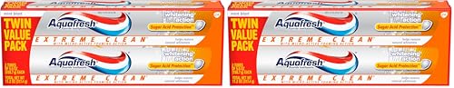 Image 2 of 5.6 Ounce (Pack of 4) / 2 Pack for the product Aquafresh Extreme Clean Whitening Action Fluoride Toothpaste, 5.6 ounce Twinpack