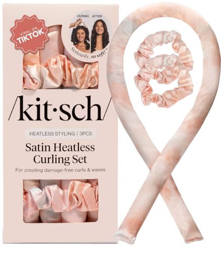 Image 1 of Default Title for the product Kitsch Satin Heatless Curls Overnight Set - Sunset Tie Dye