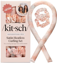 Thumbnail for Image 1 of Default Title for the product Kitsch Satin Heatless Curls Overnight Set - Sunset Tie Dye