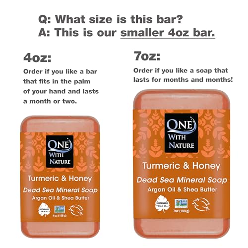 Image 2 of One With Nature Turmeric Soap Bar with Dead Sea Salt, 4 oz, 3 Pack