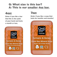 Thumbnail for Image 2 of One With Nature Turmeric Soap Bar with Dead Sea Salt, 4 oz, 3 Pack