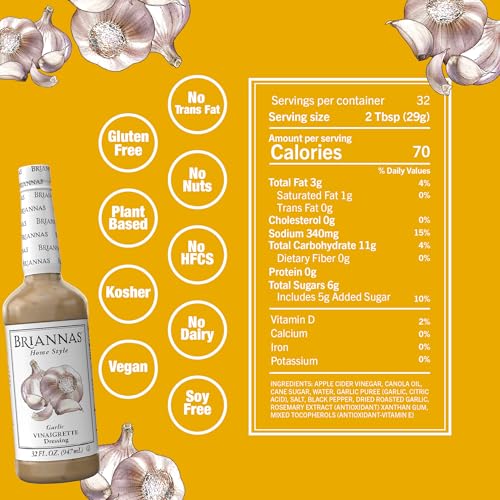 Image 2 of BRIANNAS Home Style Garlic Vinaigrette, Gluten Free, Vegan, 2 Pack