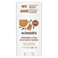 Thumbnail for Image 1 of 2.6 Ounce (Pack of 1) for the product Schmidt's Aluminum-Free Vegan Deodorant Sandalwood & Citrus 2.65 oz