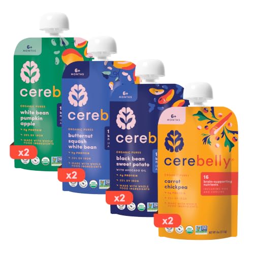 Image 1 of Default Title for the product Cerebelly Organic Baby Food Pouches, Veggie & Bean Variety Pack, Iron, 8ct