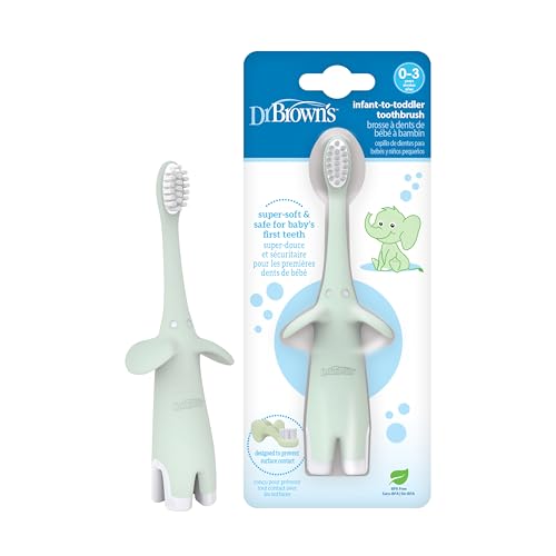 Image 4 of Mint / 1 Count (Pack of 1) for the product Dr. Brown's Infant-to-Toddler Toothbrush and Toothpaste Set