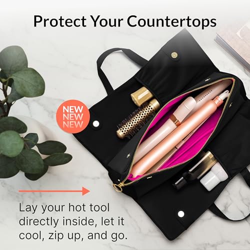 Image 4 of KUSSHI Hair Tools Bag - Neoprene Hair Tools Travel Bag & Hair Accessories Organizer Case (Black)