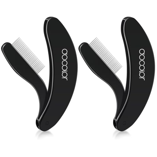 Image 1 of 2PCS for the product docolor Foldable Eyelash Comb 2 PCS Separator Folding Lash Comb Eyebrow Mascara Applicator Eyelash Definer Arc Designed Cosmetic Brushes Tool