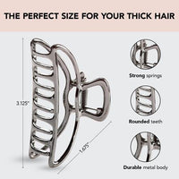 Thumbnail for Image 3 of Kitsch Open Shape Metal Hair Clips for Women - Gold, 1 Pc