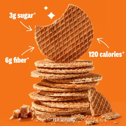 Image 4 of Rip Van Wafels Dutch Caramel & Vanilla Stroopwafels, Healthy Snacks, Non-GMO, Low Calorie, Low Sugar (3g), Office Snacks, Keto Friendly, 12 Count