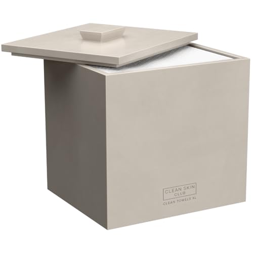 Image 1 of Taupe Stone / 9 x 8 x 9 inches for the product CLEAN SKIN CLUB Cement Box for Disposable Clean Towels XL