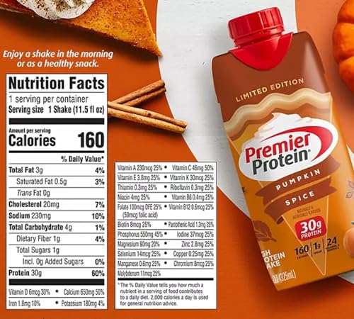 Image 4 of Premier Protein 30g High Protein Shake, Pumpkin Spice (11 fl. oz., 15 pk.)