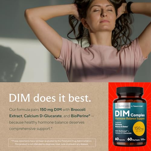 Image 5 of Sunergetic Premium DIM Supplement ??50mg diindolylmethane, Broccoli, Calcium D-Glucarate & Bioperine for Men & Women ??IM Complex for Menopause Support & Balance - 60 Capsules