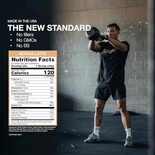 Image 5 of RAW Whey Isolate Protein Powder, Mocha Latte - 25 Servings