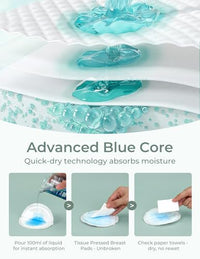 Thumbnail for Image 3 of Momcozy Bamboo Disposable Nursing Pads, Blue Core Ultra-Absorbent, 120PCS
