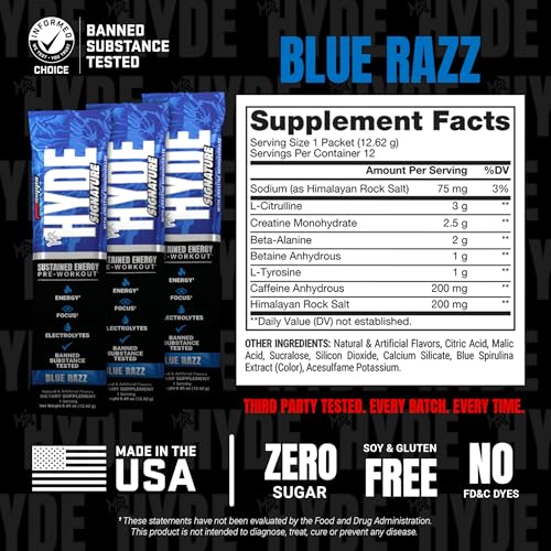 Image 5 of ProSupps Mr. Hyde Signature Pre Workout Drink Mix, Blue Razz