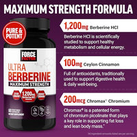 Thumbnail for Image 3 of Force Factor Ultra Berberine Maximum Strength, 1200mg Berberine HCl