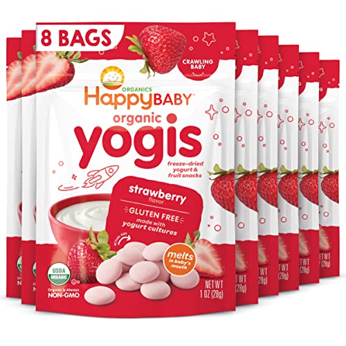 Image 1 of Default Title for the product Happy Baby Yogis Strawberry Yogurt Bites 1oz Pouch (8 Pack)