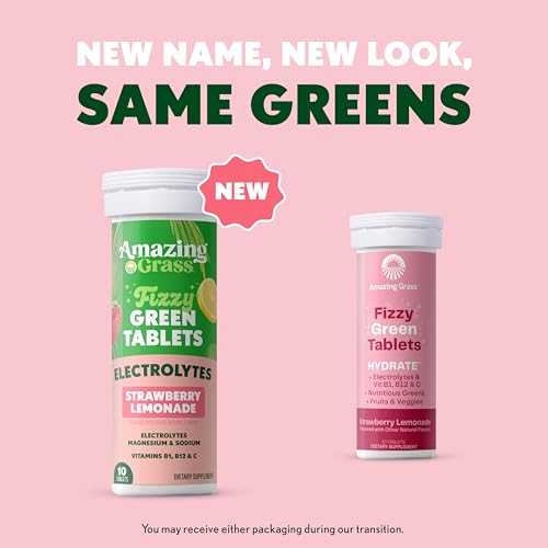 Image 2 of Amazing Grass Fizzy Green Hydration Tablets, Strawberry Lemonade, 60 Count