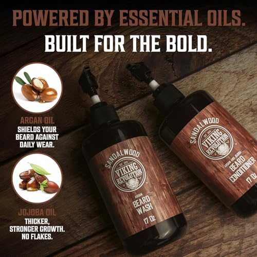 Image 5 of Viking Revolution Beard Wash & Conditioner Set - Sandalwood - 17 oz