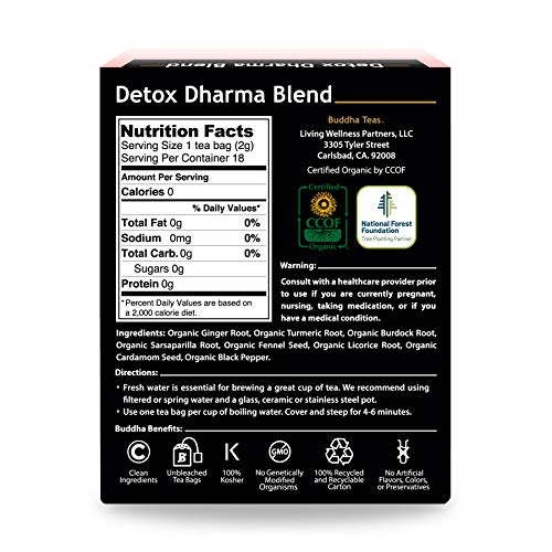 Image 2 of Buddha Teas Organic Detox Dharma Blend Herbal Tea, Caffeine Free
