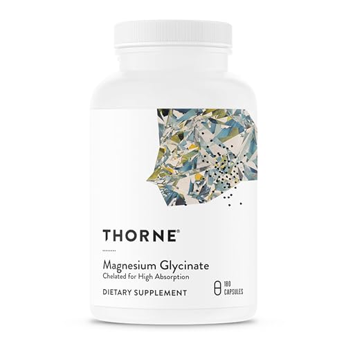 Image 1 of 180 Count (Pack of 1) for the product THORNE Magnesium Glycinate, Chelated Magnesium Supplement, 180 Capsules