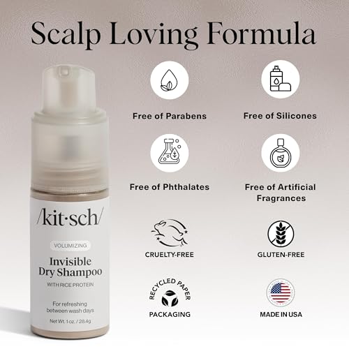 Image 7 of Kitsch Volumizing Rice Protein Dry Shampoo Powder Pump - Invisible 1oz