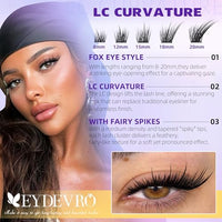 Thumbnail for Image 3 of EYDEVRO Wispy Lash Clusters Fairy Fox Eye Eyelash Clusters with Spikes