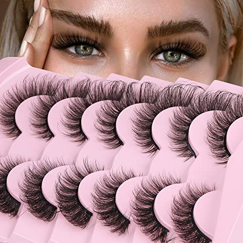 Image 2 of Winifred Russian Strip Lashes Cat Eye Fox Eye Faux Mink Lashes 20MM Pack 7 Pairs