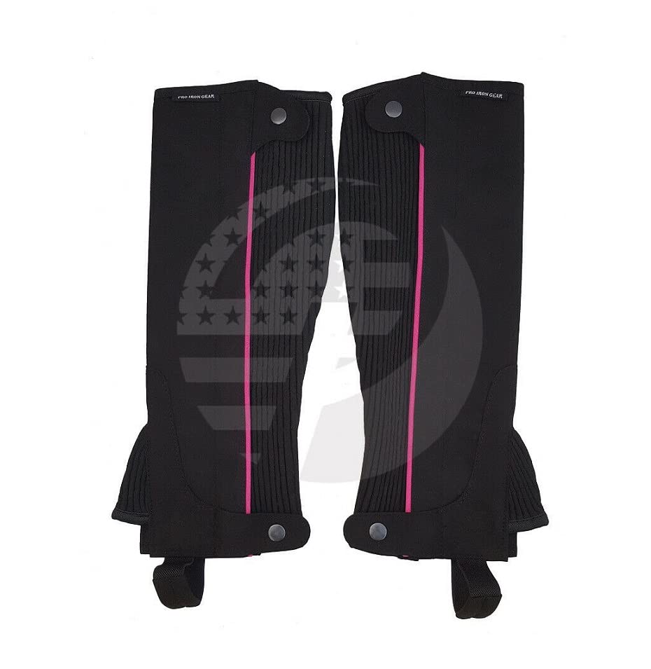 Image 17 of Half Chaps Horse Riding Equestrian Unisex Adult S/M/L/XL Synthetic Amara Leather Black,Red,Pink,Sky Blue,Orange