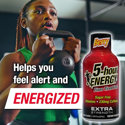 Image 4 of 5-hour ENERGY Extra-Strength Berry Energy Drink 1.93 Oz 12 Bottles Per Pack Box Of 2 Packs