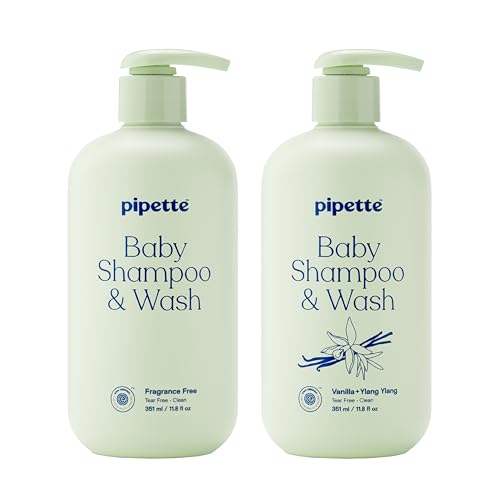 Image 1 of Default Title for the product Pipette Baby Shampoo + Wash Duo, Fragrance Free & Vanilla (Pack of 2)