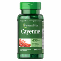Thumbnail for Puritan's Pride Cayenne (Capsicum) 450 mg 100 Capsules