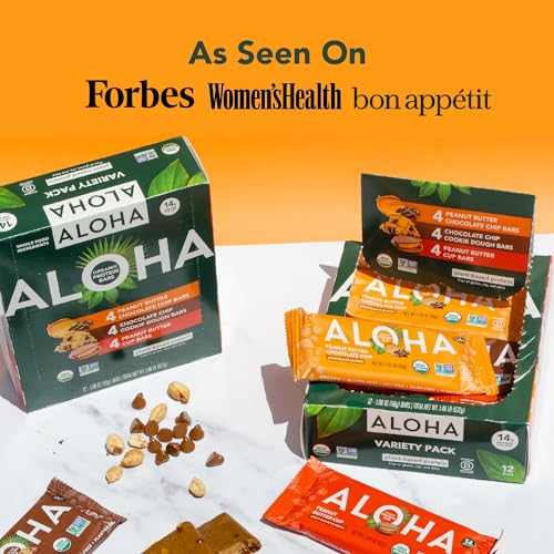 Image 5 of ALOHA Organic Plant Based Protein Bars - 3 Flavor Variety Pack - 12 Count, 1.9oz Bars