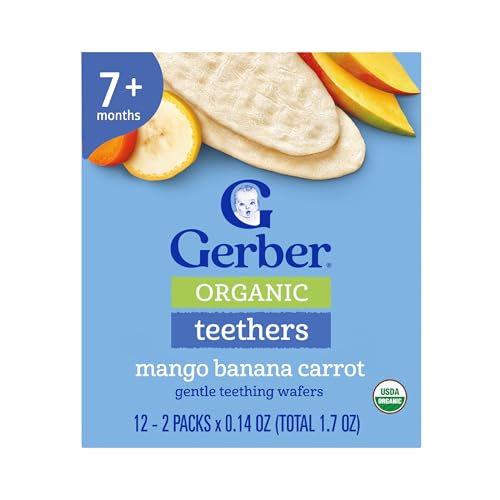 Image 1 of Default Title for the product Gerber Mango Banana Carrot Organic Teething Wafers, 6 Pack