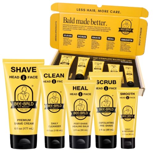 Image 1 of Default Title for the product Bee Bald Premium Gift Set for Bald Men, Full 5-Step Routine (5 Piece Kit)