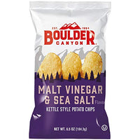 Thumbnail for Image 1 of Malt Vinegar & Sea Salt / 6.5 Ounce (Pack of 12) for the product Boulder Canyon Sunflower & Safflower Oil Malt Vinegar Chips, 6.5 oz (12 Ct)