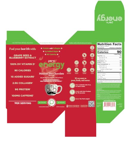 Image 3 of Perk Energy Drink Mix (Mexican Hot Chocolate) 10 Stick Packs, Gluten-Free