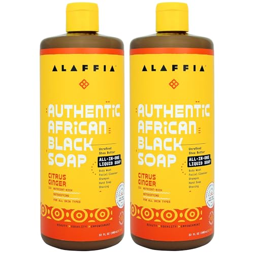 Image 13 of Citrus Ginger / 32 Fl Oz (Pack of 2) for the product Alaffia Authentic African Black Soap