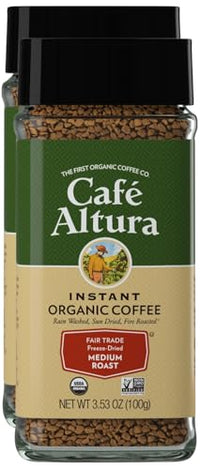Thumbnail for Image 1 of Default Title for the product Cafe Altura Instant Organic Coffee, Medium Roast, 3.53 Oz Jar (Pack of 2)