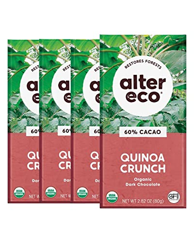 Image 3 of Dark Quinoa Crunch / 4 Count (Pack of 1) for the product Alter Eco Dark Chocolate Bars