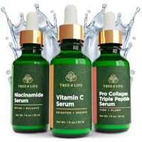 Thumbnail for Image 1 of Default Title for the product Tree of Life Face Serum Skin Care Set, Vit C, Niacinamide & Peptides Serum