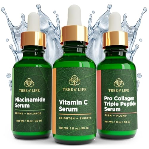 Image 1 of Default Title for the product Tree of Life Face Serum Skin Care Set, Vit C, Niacinamide & Peptides Serum