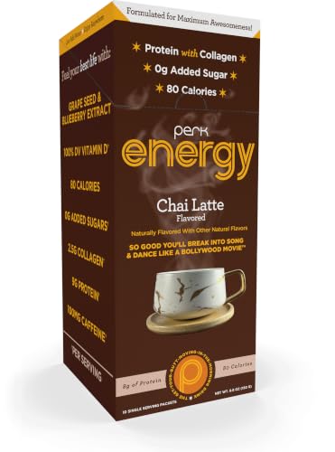 Image 4 of Perk Energy Drink Mix (Chai Latte) 10 Stick Packs