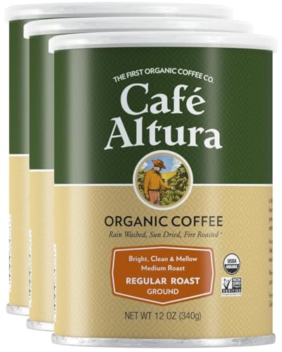 Image 1 of Default Title for the product Cafe Altura Ground Organic Coffee, Regular Roast, 12 oz Can (Pack of 3)
