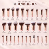 Thumbnail for Image 6 of Bueart Design 30Pcs PRO Makeup Brushes Set Ultra Soft Dense Hair (Pink)