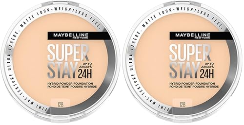 Image 21 of SUPERSTAY POWDER 128 / 0.2 Ounce (Pack of 2) for the product MAYBELLINE Super Stay Up To 24HR Hybrid Powder-Foundation