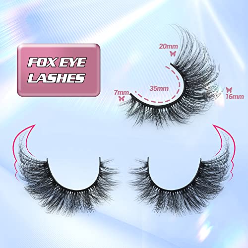 Image 3 of Winifred Russian Strip Lashes Cat Eye Fox Eye Faux Mink Lashes 20MM Pack 7 Pairs