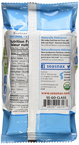 Image 2 of SeaSnax Organic Roasted Seaweed Snack Grab and Go, Original, 0.18 Ounce (Pack of 24)