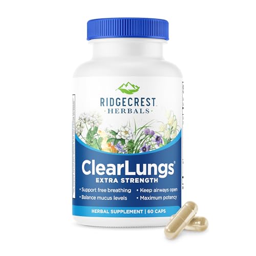 Image 2 of Unflavored / 60 Count (Pack of 1) for the product RidgeCrest Herbals ClearLungs Extra Strength Lung Health Support 120 Ct