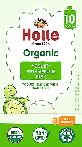 Image 4 of Holle Organic Apple Pear Baby Yogurt Pouches, 10 x 3 oz